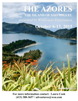 Travel with us to Azores in October of 2015! Click for more info