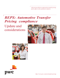 BEPS: Automotive Transfer Pricing compliance Update and