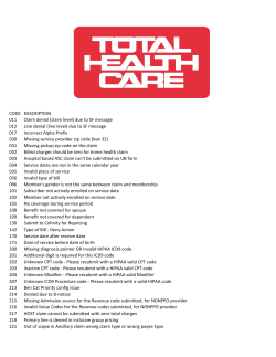 EOB Codes - Total Health Care