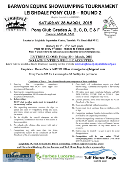 entry form here - Leighdale Pony Club