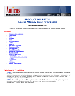 Product Bulletin: Amicus Attorney Small FIrm Classic