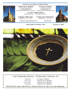 Ash Wednesday Masses ~ Wednesday, February 18