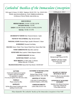 Weekly Bulletin - The Cathedral Basilica of the Immaculate Conception
