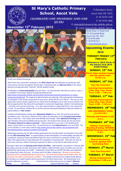 Current Newsletter - St Mary`s Primary School