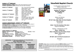 Weekly Notices - Viewfield Baptist Church