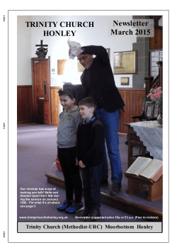 TRINITY CHURCH HONLEY Newsletter March 2015