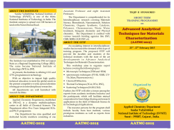 AATMC-2015 - Sardar Vallabhbhai National Institute of Technology