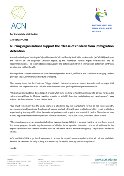 Nursing organisations support the release of children from