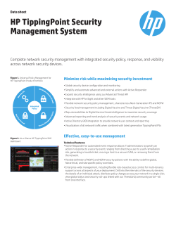 HP TippingPoint Security Management System data Sheet