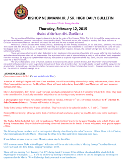 Daily Bulletin for Thursday, February 12th