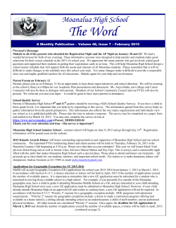 The Word - Moanalua High School