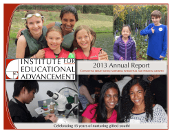 2013 Annual Report - Institute for Educational Advancement