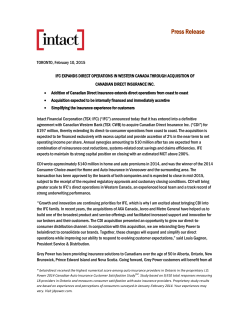 IFC`s Acquisition of CDI (press release)