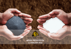 INDABA PRESENTATION 11 FEBRUARY 2015