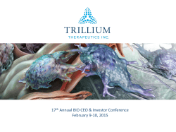 BIO CEO Presentation - Trillium Therapeutics Inc.