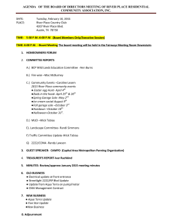 February 2015 Meeting Agenda