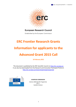 ERC Frontier Research Grants Information for applicants to