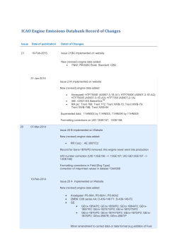 ICAO Engine Emissions Databank Record of Changes