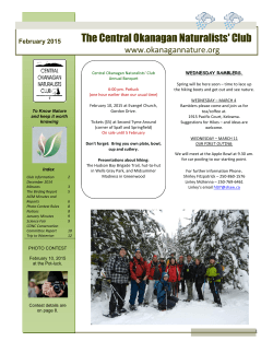 Our Current Newsletter - Central Okanagan Naturalists` Club