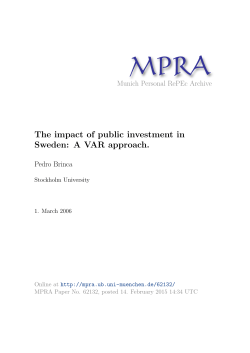 The impact of public investment in Sweden: A VAR approach.
