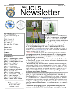 February 2015 Newsletter - Utah Council of Land Surveyors