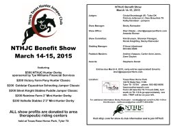 NTHJC Benefit Show March 14