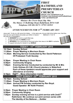 february 2015 - First Rathfriland Presbyterian Church