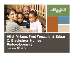 Hitch Village, Fred Wessels, & Edgar C. Blackshear Homes