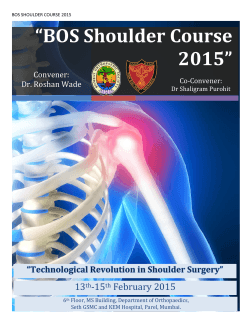 “BOS Shoulder Course 2015” - Indian Arthroscopy Society