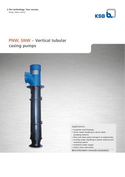 PNW, SNW – Vertical tubular casing pumps