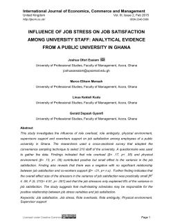 influence of job stress on job satisfaction among university staff