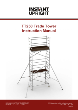 TT250 Trade Tower Instruction Manual