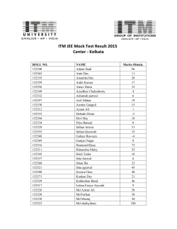 ITM JEE Mock Test Result 2015 Center