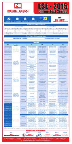 ESE 2015 Online Test Series