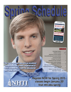 Register NOW for Spring 2015 - classes begin January 20! Visit nhti