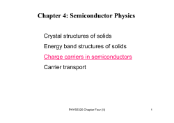 Chapter 4: Semiconductor Physics
