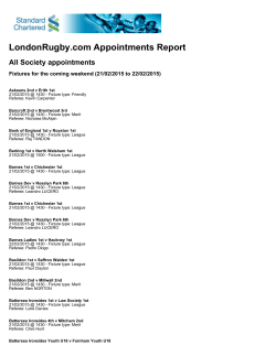 LondonRugby.com Appointments Report
