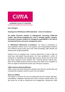 Dear Colleague, Greetings from Whiteboard, CIMA Hyderabad