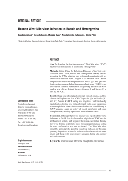 Human West Nile virus infection in Bosnia and