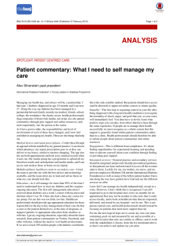 Patient commentary: What I need to self manage my care