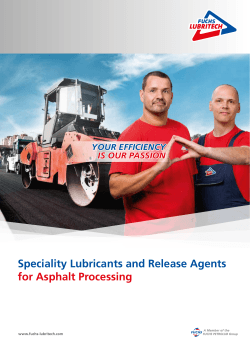 Speciality Lubricants and Release Agents for Asphalt Processing