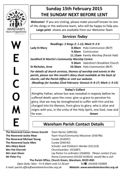 Pew Sheet - Wareham Churches