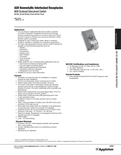 ASR Nonmetallic Interlocked Receptacles Catalog Pages February