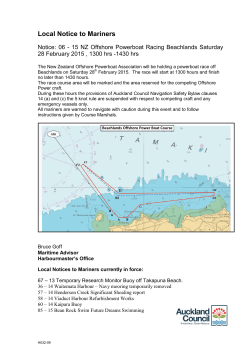 Notice to Mariners 06-15: NZ Offshore Powerboat Racing