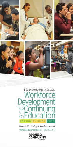 Workforce Development and Continuing Education 2015 Spring