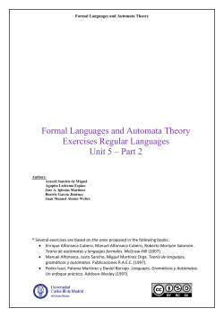 Formal Languages and Automata Theory Exercises Regular