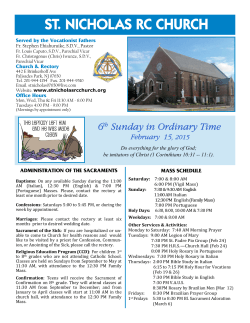 Bulletin of 02/15/15 - St. Nicholas RC Church
