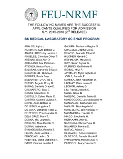 THE FOLLOWING NAMES ARE THE SUCCESFUL - FEU-NRMF