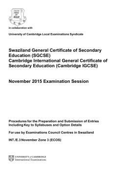 sgcse - Exams Council of Swaziland