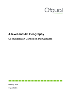 A level and AS Geography - Consultation on Conditions